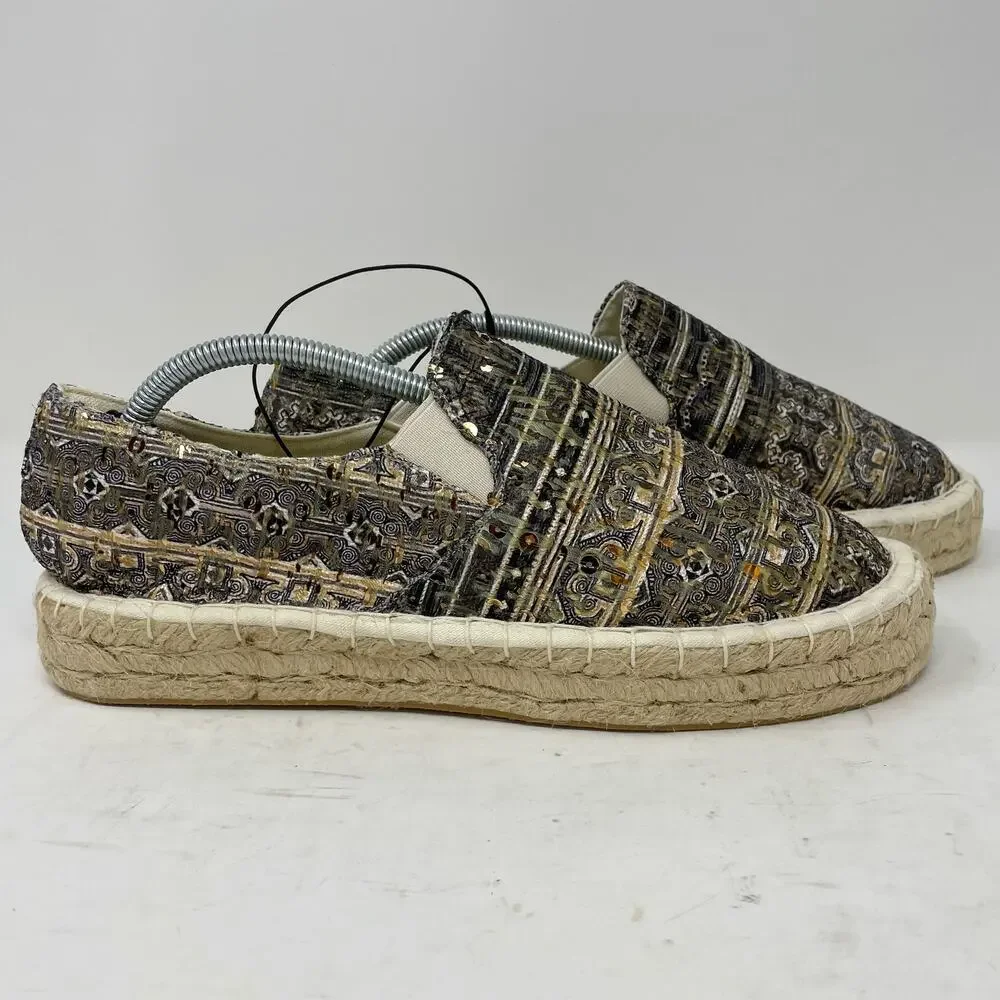 NEW Mukluks Birte Espadrille Flats Sequins Womens Size 7